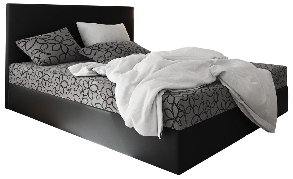 Manželská posteľ Boxspring 160 cm Lilac Comfort (vzor + čierna) (s matracom a úložným priestorom). Vlastná spoľahlivá doprava až k Vám domov. 1056081