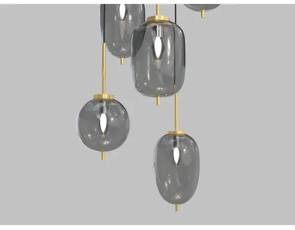 Wofi 5007-502 - Luster na lanku BELLEVILLE 6xE14/40W/230V čierna/zlatá