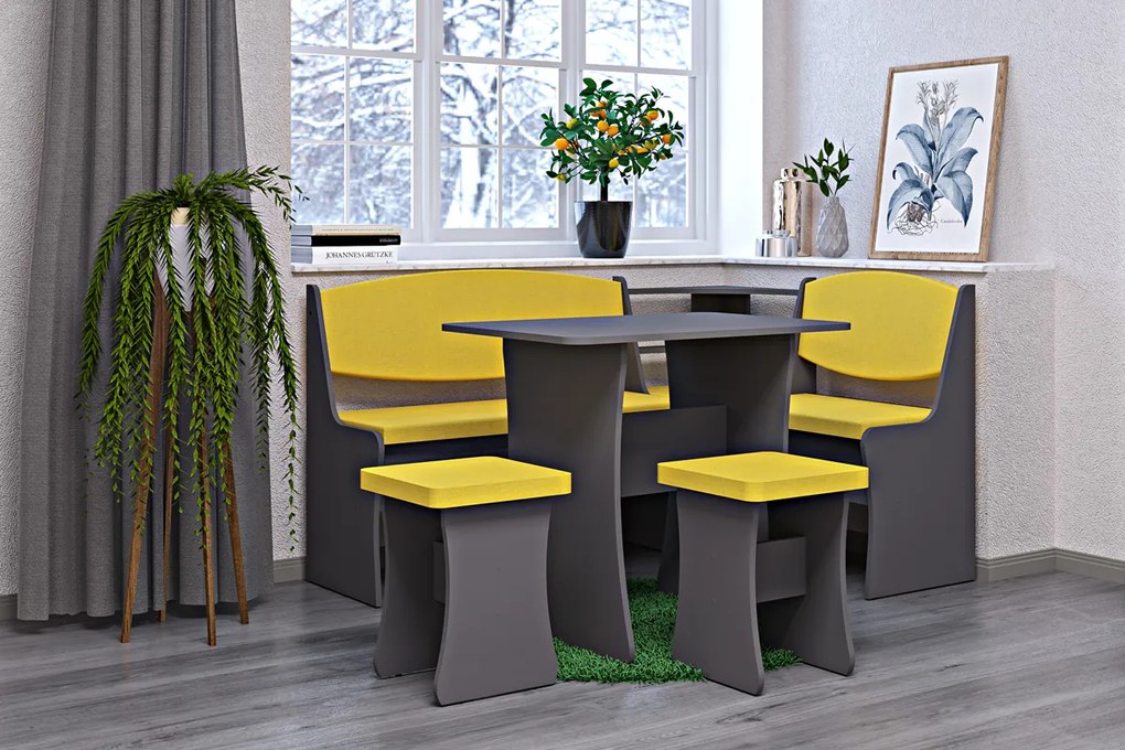 DINKY rohová lavica, grafit/savanna 9