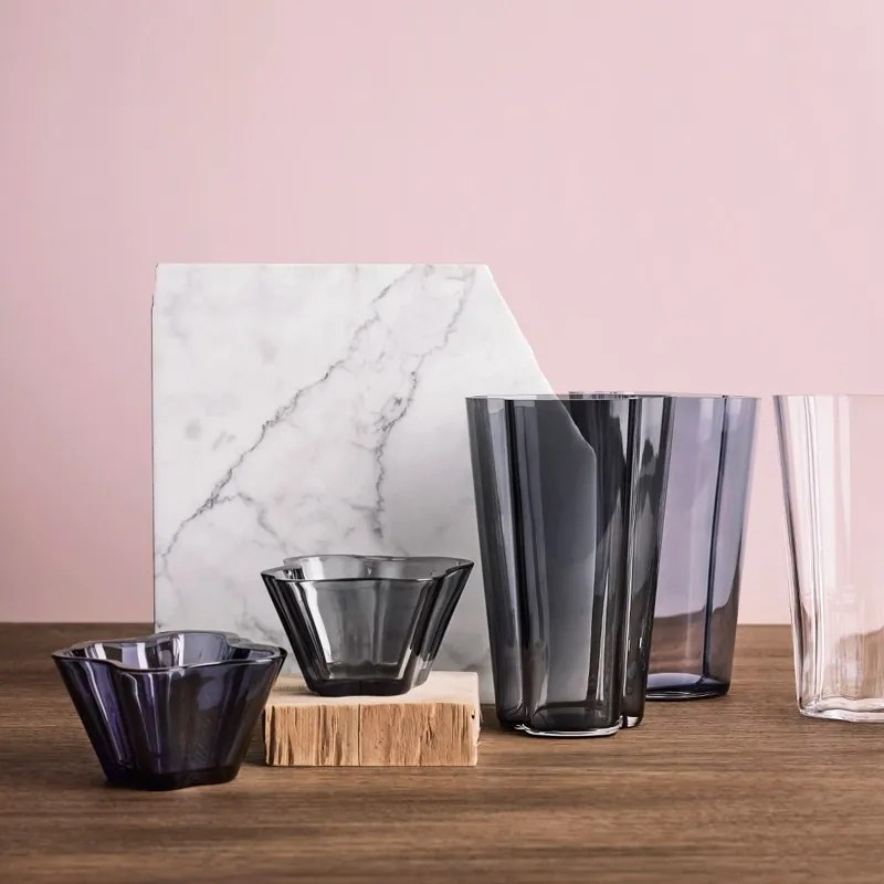 Váza Alvar Aalto 220mm, modrá rain