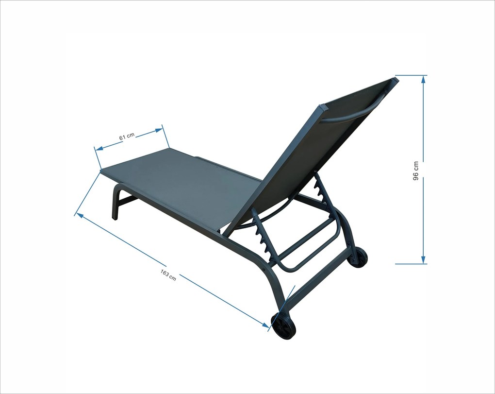 Záhradné ležadlo Houseland Breeze sivé