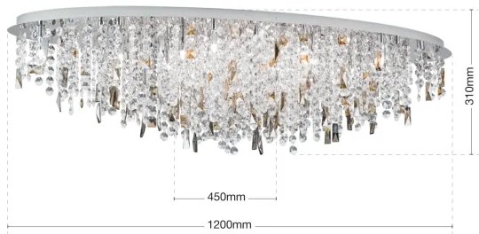 Orion - Krištáľové stropné svietidlo CRYSTALRIVER 21xG9/40W/230V lesklý chróm