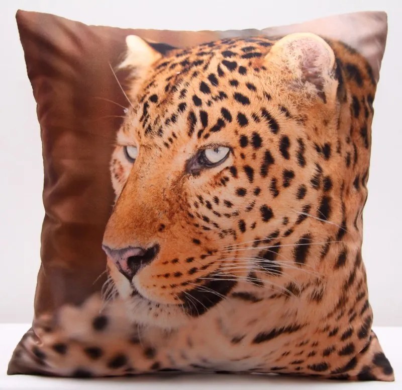 DomTextilu Hnedá obliečka na vankúše s motívom geparda 40x40 cm Hnedá 3128-124129