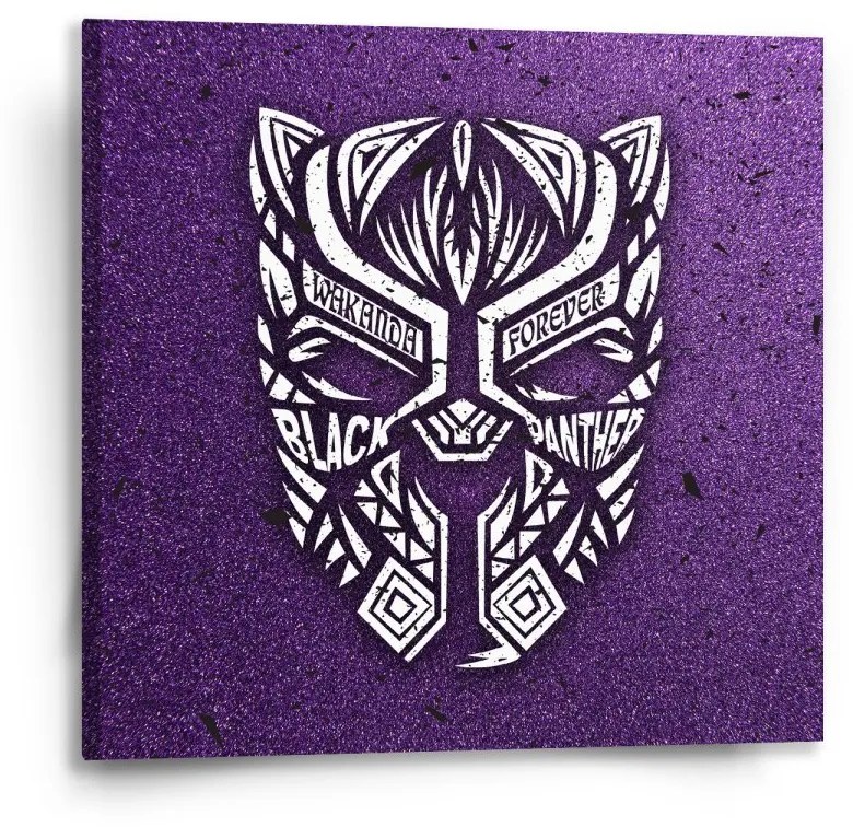 Sablio Obraz BLACK PANTHER wakanda forever Biely - 50x50 cm