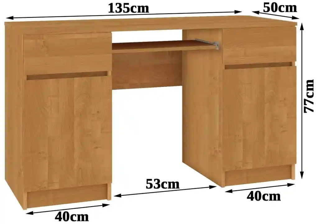 Písací stôl A5 135 cm jelša | BIANO