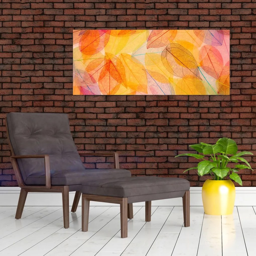 Obraz - Pozadie z jesenného lístia (120x50 cm)