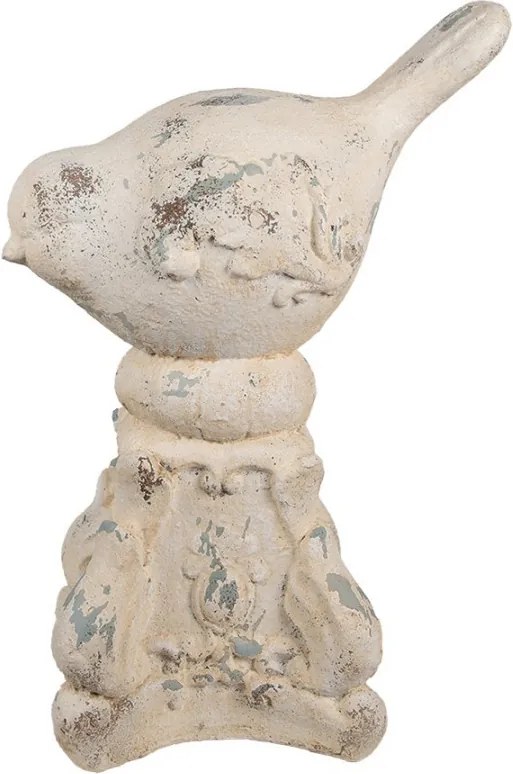 Béžová antik dekorácia vtáčik na podstavci Baroque - 33*21*47 cm