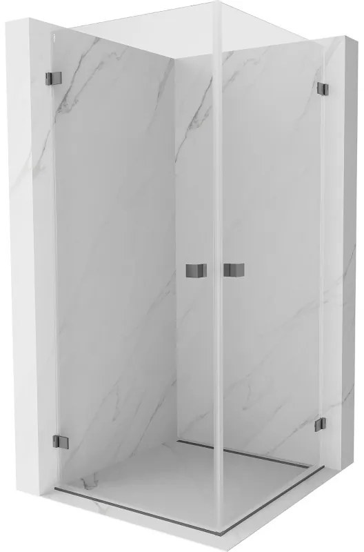 Mexen Lunar-B Duo výklopný sprchový kút 70 x 70 cm, číre sklo, grafitová, 832-070L-070P-95-00