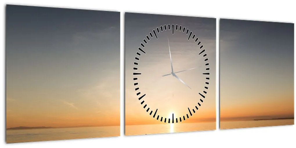 Obraz - kajak na mori (s hodinami) (90x30 cm)