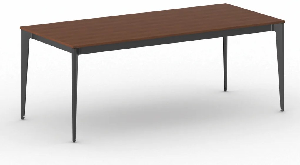 Rokovací kancelársky stôl PRIMO ACTION, 200x90 cm, čierna podnož, čerešňa