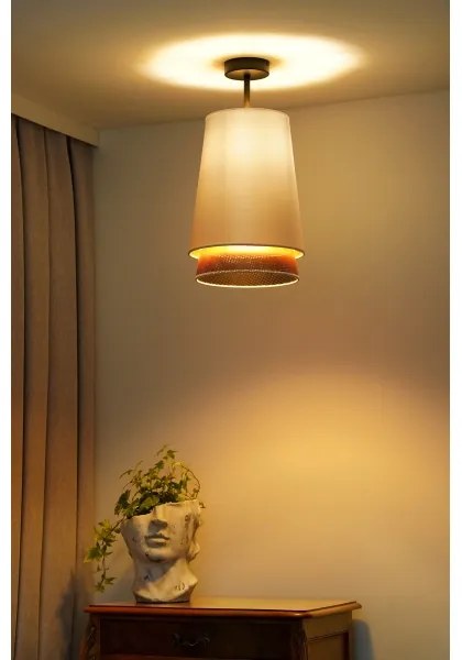 Duolla - Prisadený luster BELL SHINY 1xE27/15W/230V pr. 25 cm biela/medená