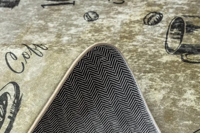 Protišmykový koberec / behúň ANDRE 2835 zelený / hnedý