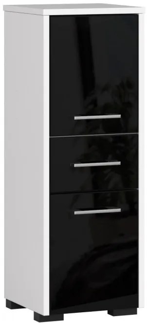 Kúpeľňová skrinka FIN 30 2D 1SZ 85 cm čierna, lesk