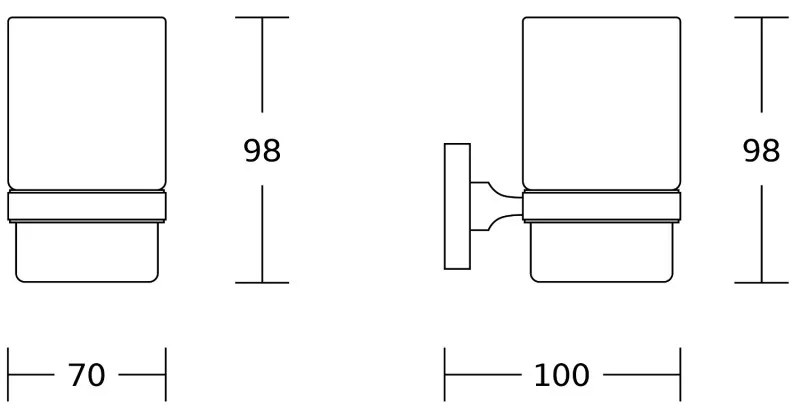 Mexen príslušenstvo, RUFO držiak na kefku, chróm, 7050938-00