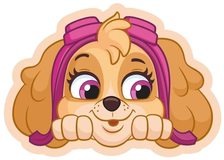 Tvarovaný 3D vankúš Tlapková patrola - Paw Patrol - motív Skye - 43 x 27 cm