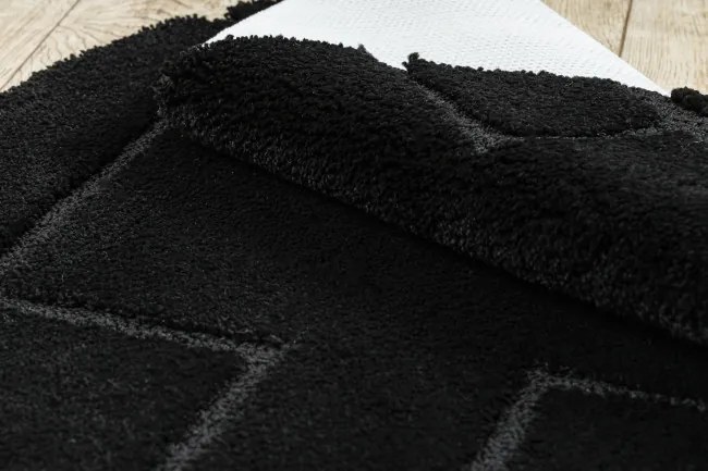 Kúpeľňový koberček SUPREME LINES línie, čierny kruh