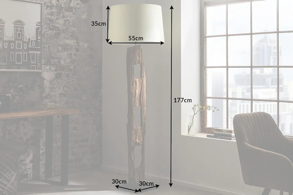 Stojacia lampa Barracuda 177 cm biela