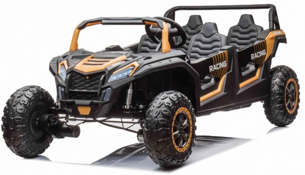 LEAN CARS Elektrické autíčko Buggy ATV Racing UTV2000 Štvormiestne!!! Zlatá - 4 X 150W - 24V14Ah + 24V14Ah grátis - 2023