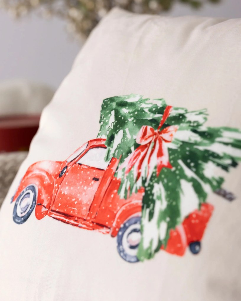 Obliečka na vankúš Christmas Car 43x43 cm