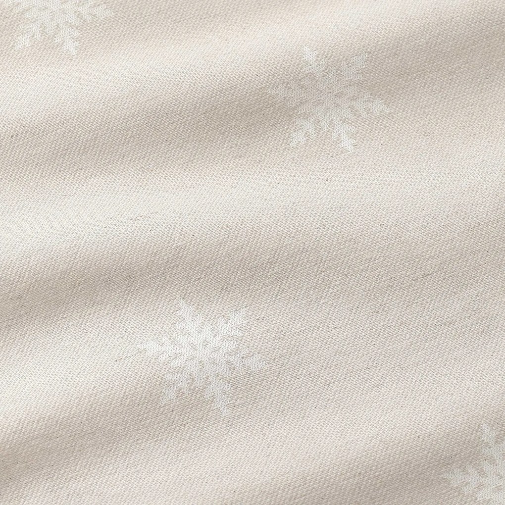 Goldea vianočný záves natura – snehové vločky na režnej 240x135 cm