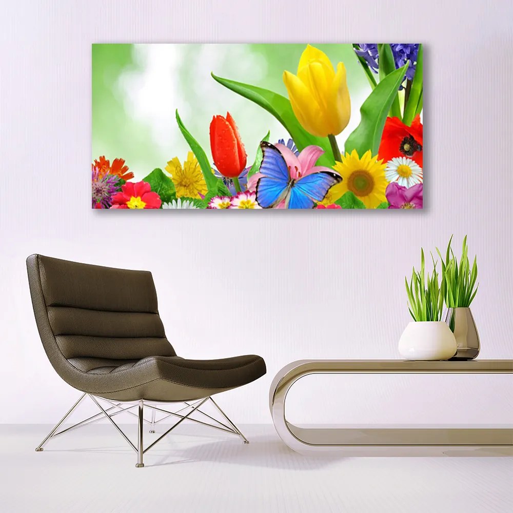 Obraz plexi Motýľ kvety príroda 120x60 cm