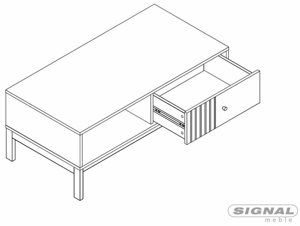 Konferenční stolek Frost 100 cm krémový/alpský dub