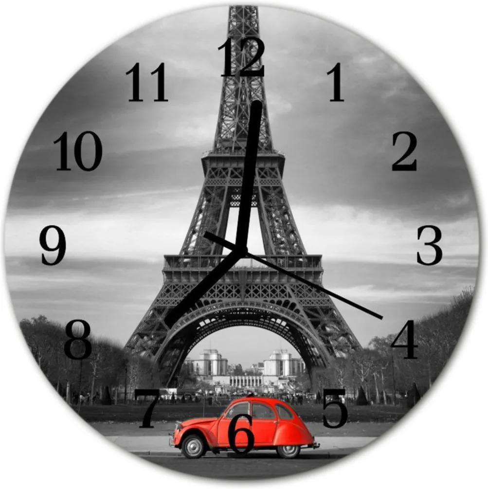 Sklenené hodiny okrúhle  Eiffelova veža