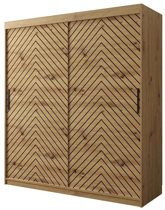 Skriňa Jodełka 1 180 dub Artisan/dub Artisan/čierna