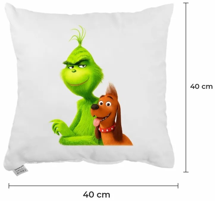 Vianočný vankúš Grinch a Max 40x40 cm EMI