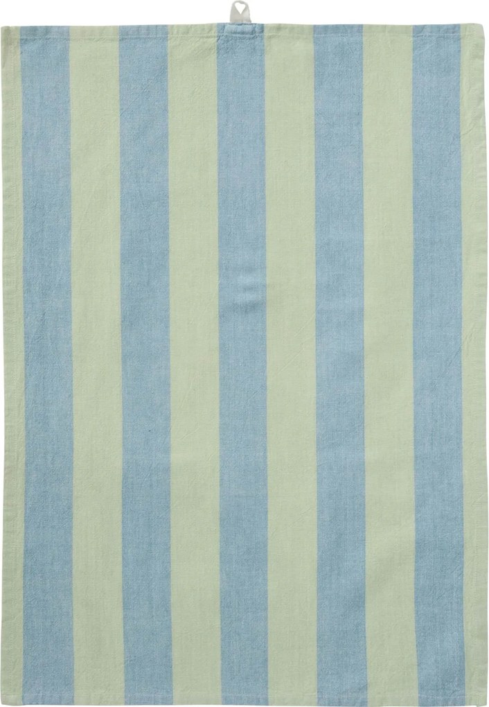 Ib Laursen Bavlnená utierka Linus Light Green / Blue 50 × 70 cm
