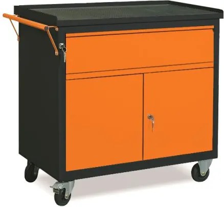 NABBI WW01G/2B dielenský vozík na kolieskach so zámkom grafit / oranžová