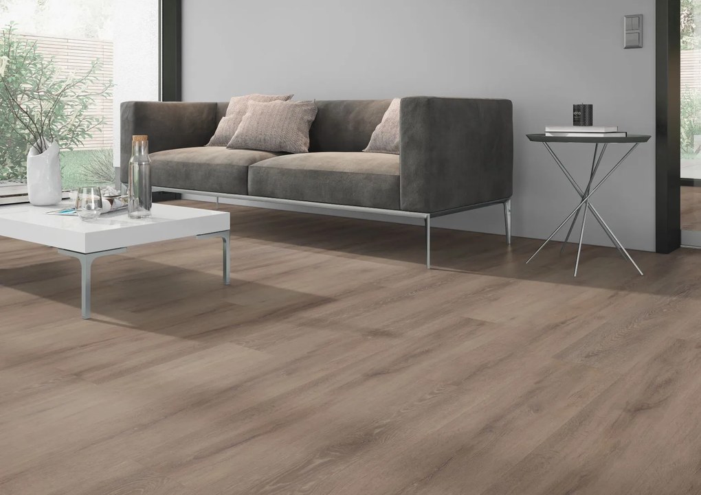 Oneflor, Vinylová podlaha lepená ECO 55 065 Cerused Oak Dark Natural, 1219,2 x 184,1 mm