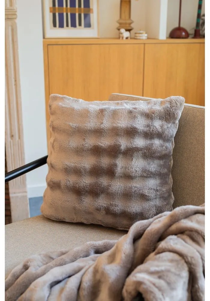 Taupe deka z mikroplyšu 150x200 cm Wave – Tiseco Home Studio