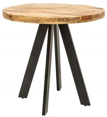 Invicta Interior - Dizajnový jedálenský stôl IRON CRAFT 80 cm okrúhly mango, prírodný