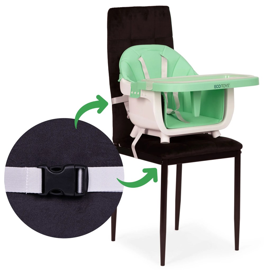 EcoToys Detská jedálenská stolička 2v1, zelená ECOTOYS