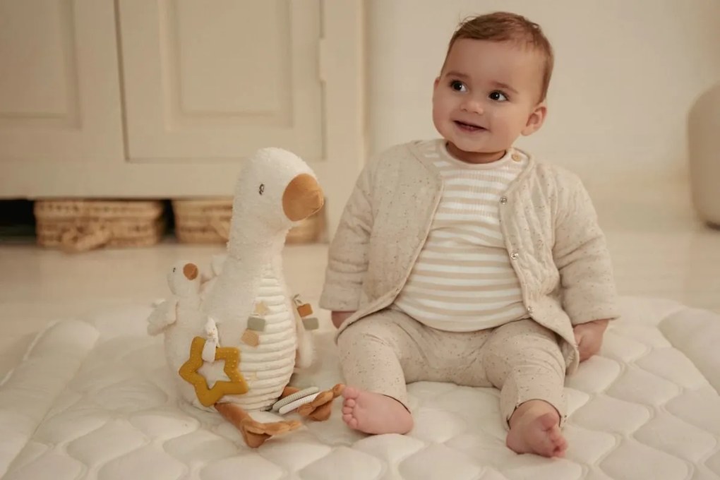 Hus plyšová s aktivitami Newborn Naturals