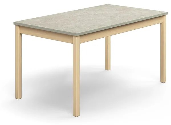 Stôl DECIBEL, 1400x800x720 mm, linoleum - šedá, breza