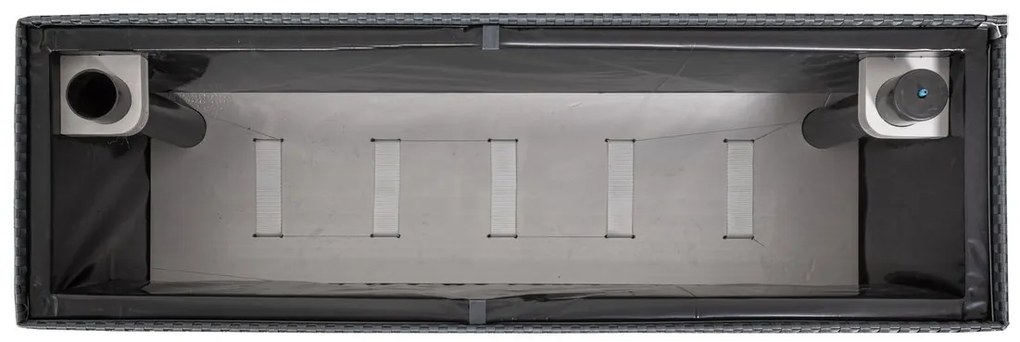 RattanArt Samozavlažovací ratanový terasový kvetináč Tarent šedý 95x30x43