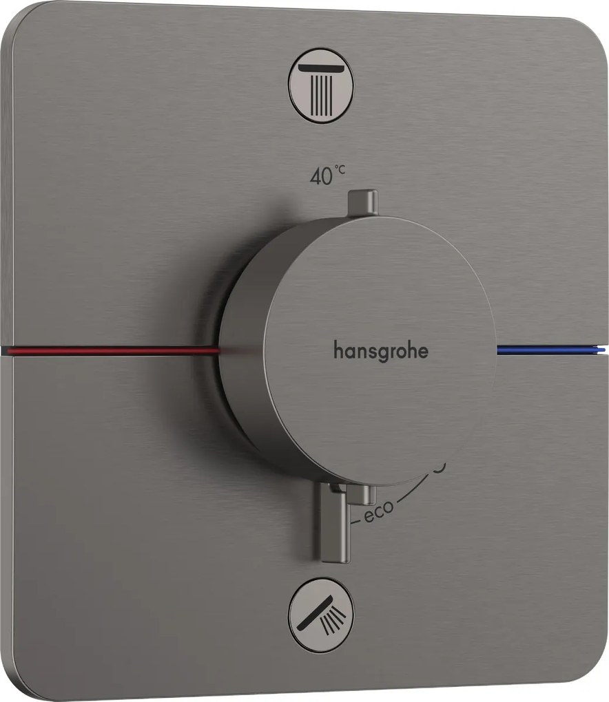 Hansgrohe ShowerSelect Comfort Q, termostat pod omietku pre 2 spotrebiče, kartáčovaný čierny chróm, HAN-15583340