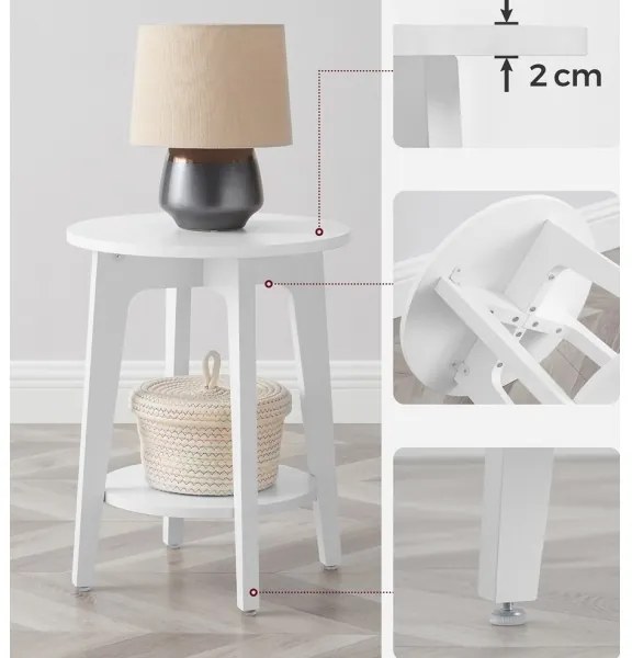 Odkladací stolík KAEL biela