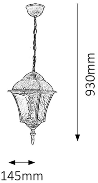 Rabalux 8394 - Vonkajší luster TOSCANA 1xE27/60W/230V IP43