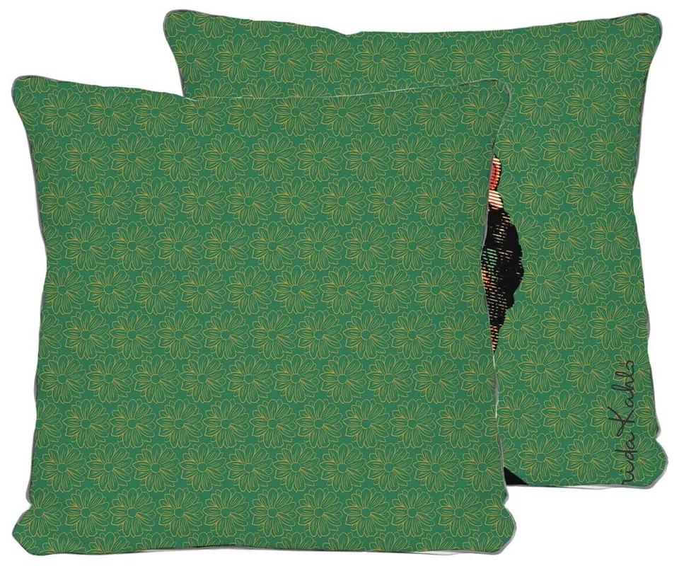 Zelený vankúš Madre Selva Frida, 45 x 45 cm