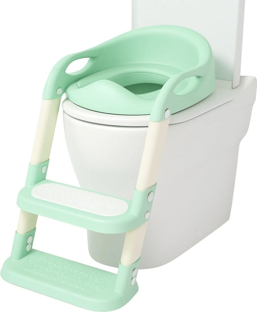 Detské schodíky 02 s nástavcom na WC zelené