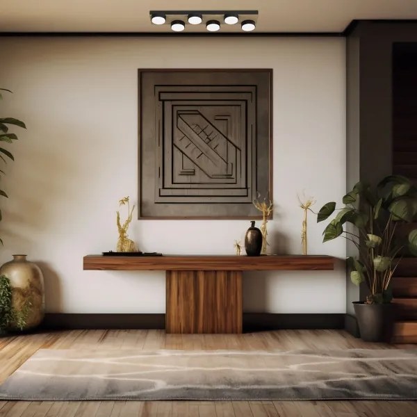 Stropné svietidlo SEMA 6xGX53/15W/230V čierna/hnedá/dub