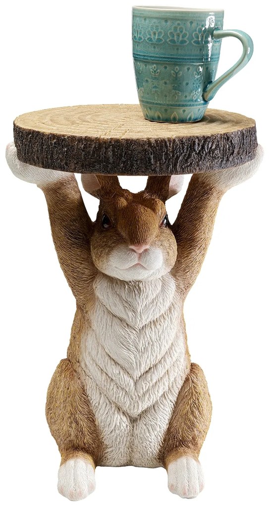 Rabbit Animal príručný stolík hnedý Ø32 cm