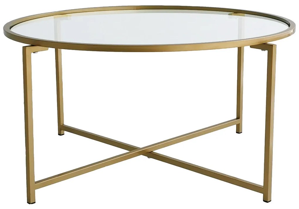 Dizajnový konferenčný stolík Vallerie 83 cm zlatý