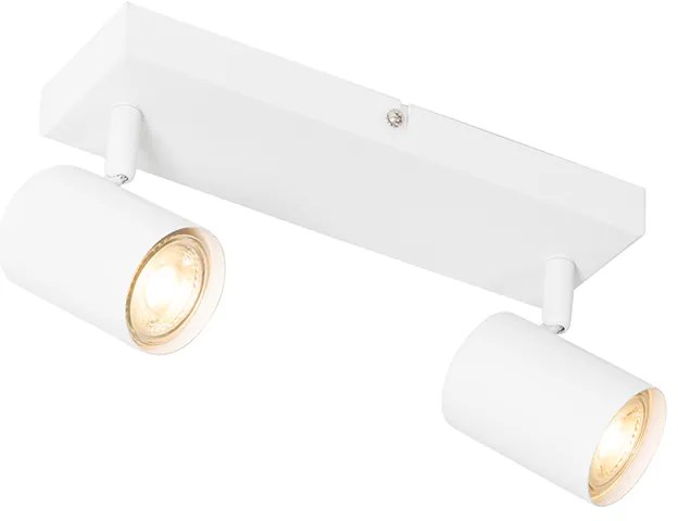 Moderné stropné svietidlo biele 2-svetlá nastaviteľné obdĺžnikové - Jeana