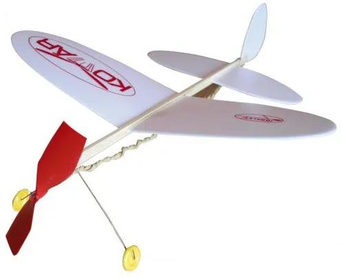 Letadlo Komár model na gumu polystyren/dřevo 38x31cm v sáčku