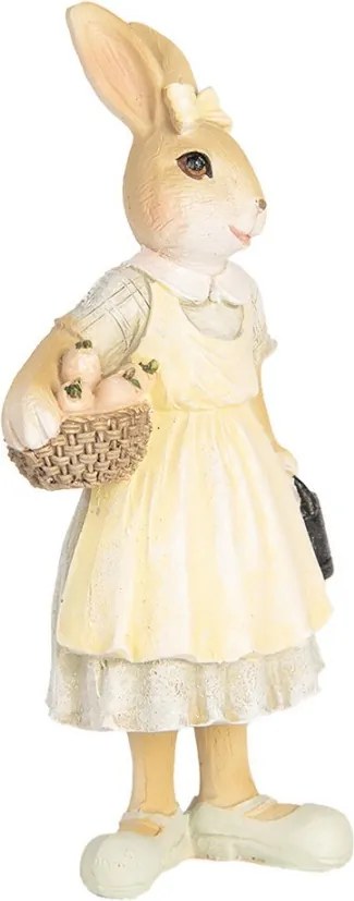 Dekorácia zajačik v žltých šatách - 8*5*15 cm