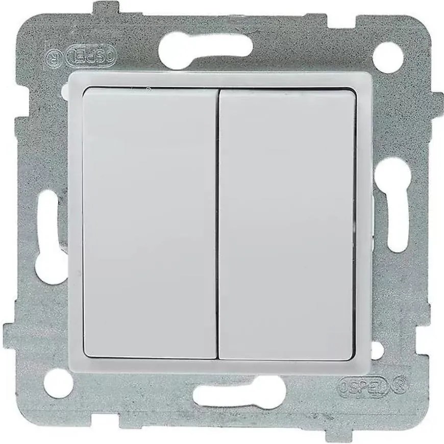 Vypínač dvojitý biely LP-2Q/M